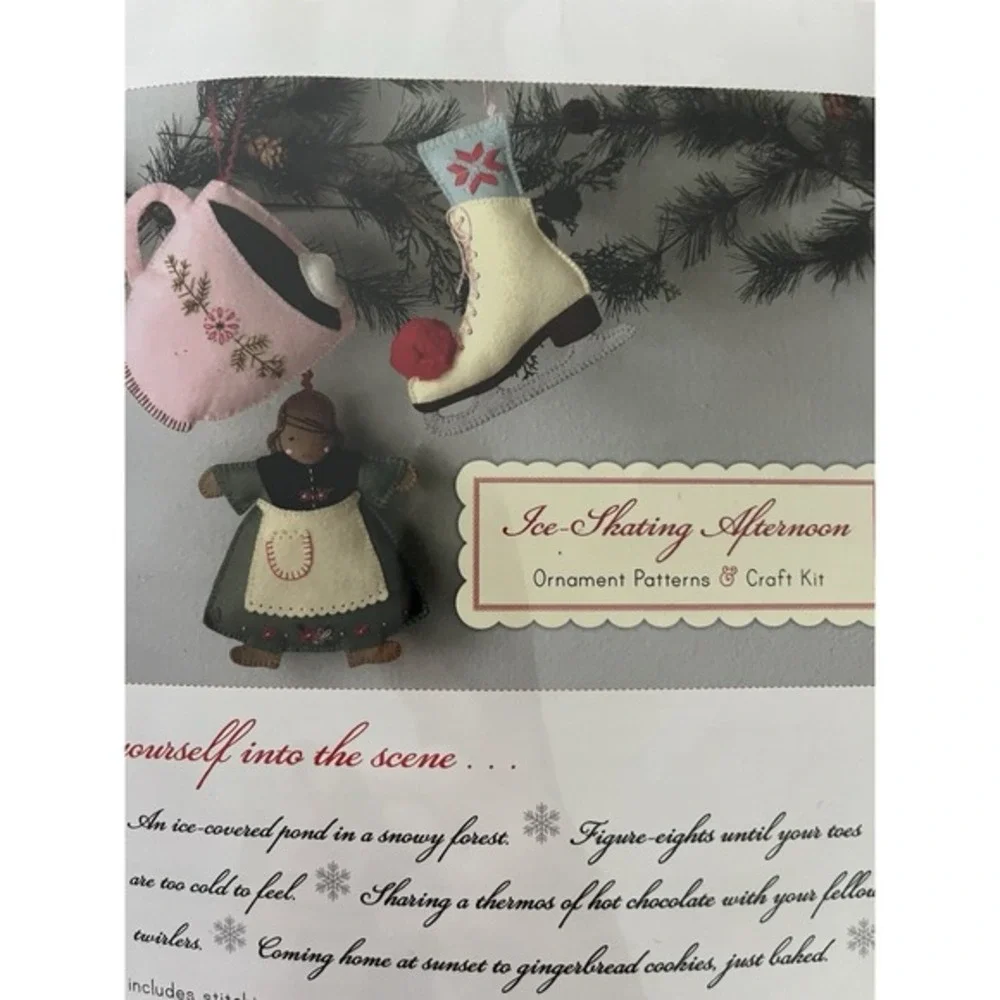 Posie Rosy Little Things Ice Skating Felt Ornament Craft Kit NEW Holiday Xmas‎